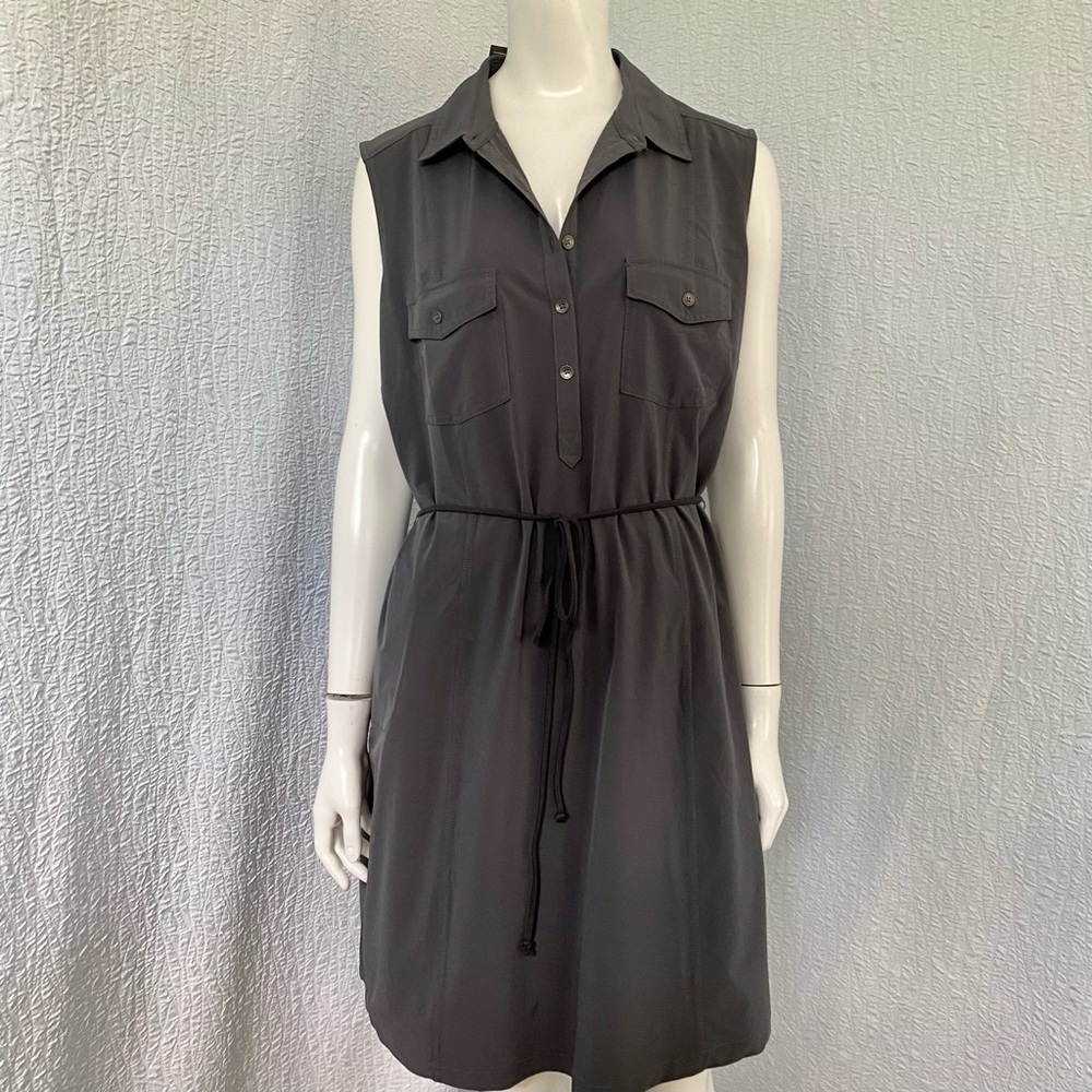 Eddie Bauer NEW  Gray Escapelite Sleeveless Travel Hiking Active  Dress